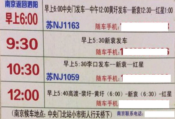 南京到泗阳名片正面