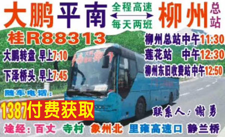 大鹏平南到柳州名片正面