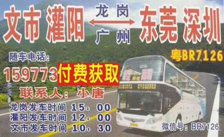 文市灌阳到东莞深圳名片正面