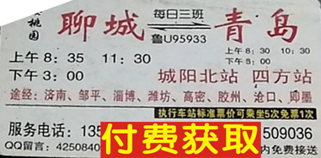 聊城到青岛名片正面
